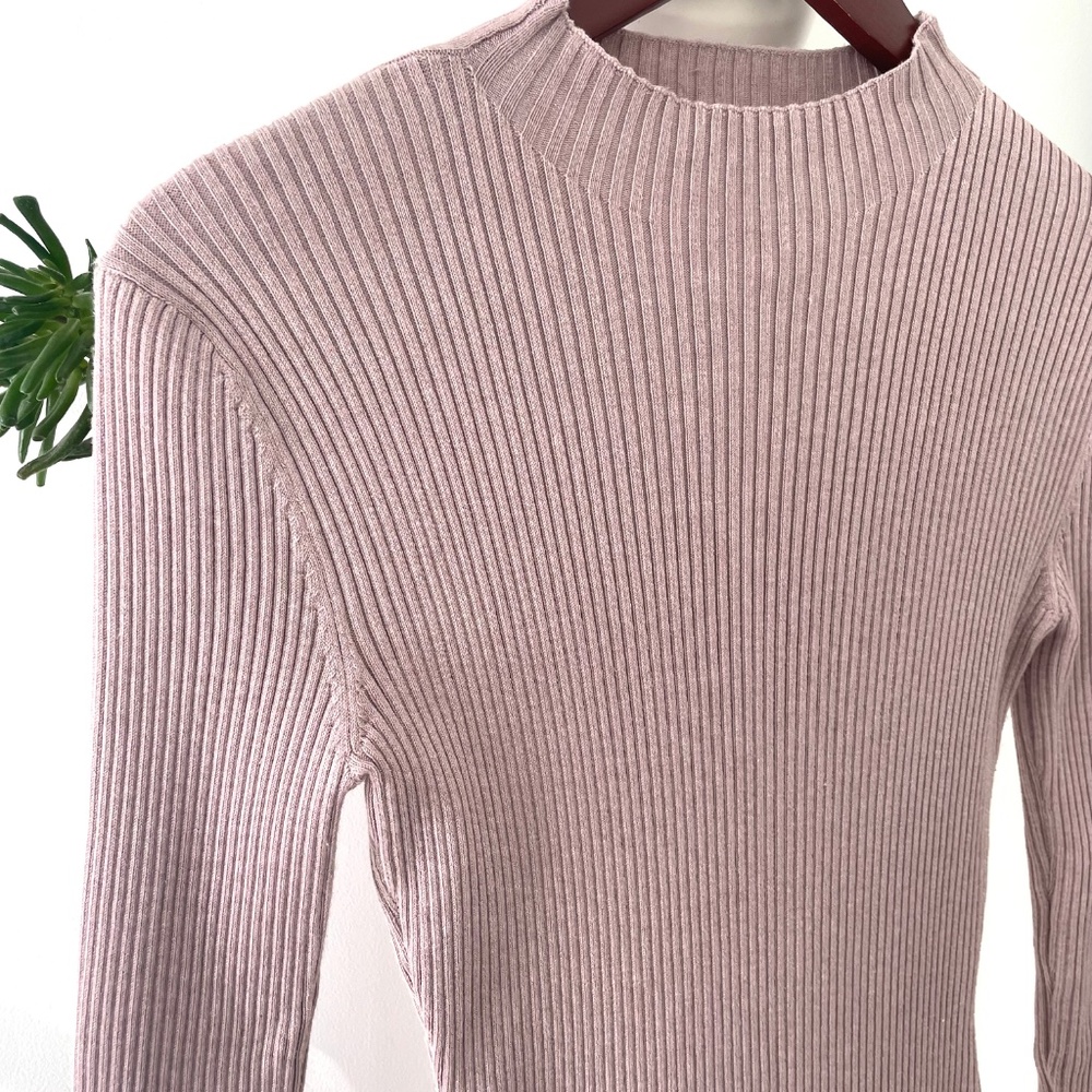 Rib-knit mock turtleneck dress - Picture 2 of 4